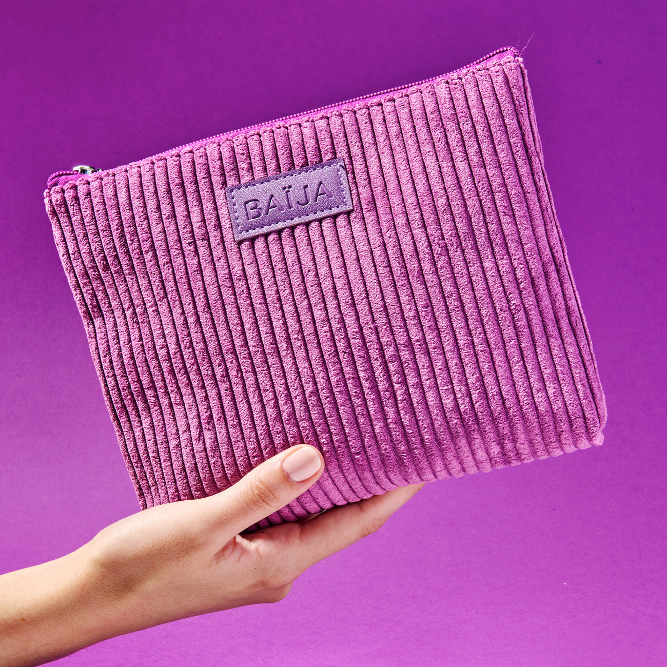 Trousse en velours côtelé - Minuit chéri